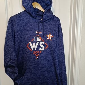 Houston Astros Majestic 2017 World Series MLB Hoodie Pullover XL Blue